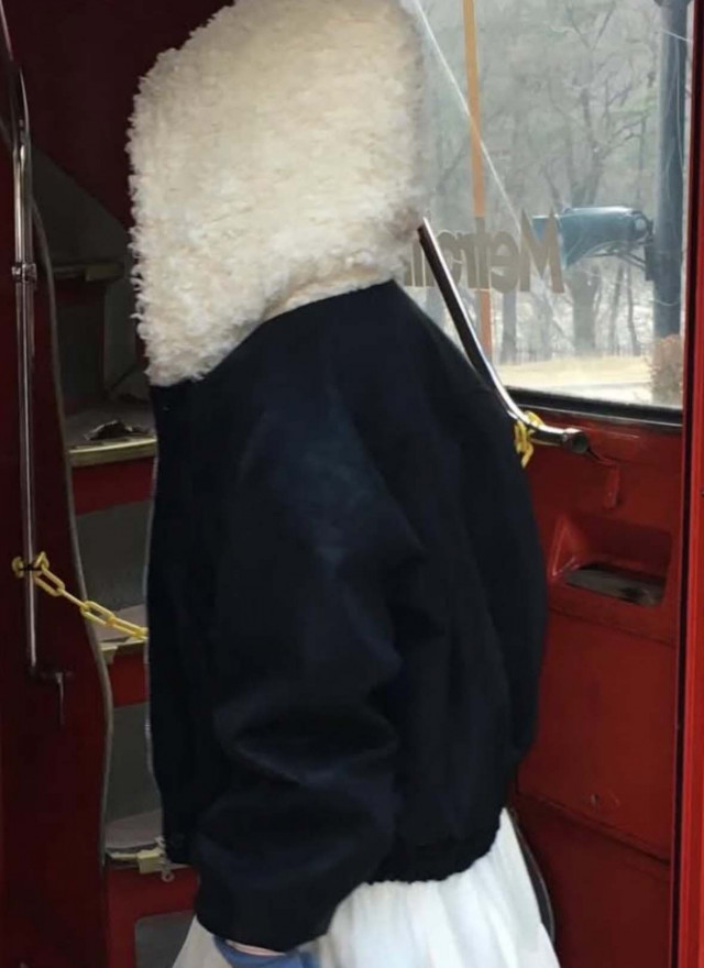 BS韓國毛絨連帽皮革夾克-連帽不可拆