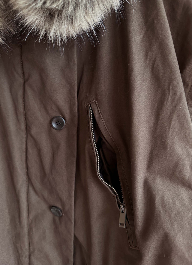 BS韓國摩卡羽絨Wellon連帽外套－毛領可拆