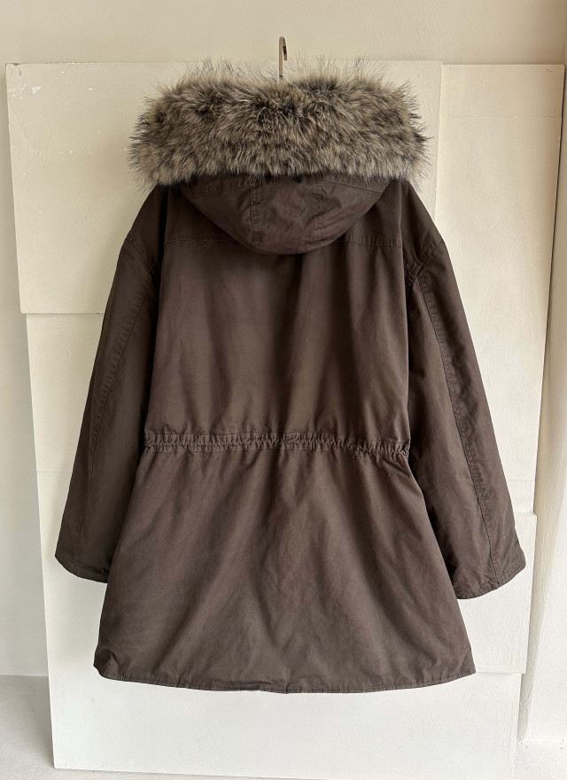 BS韓國摩卡羽絨Wellon連帽外套－毛領可拆