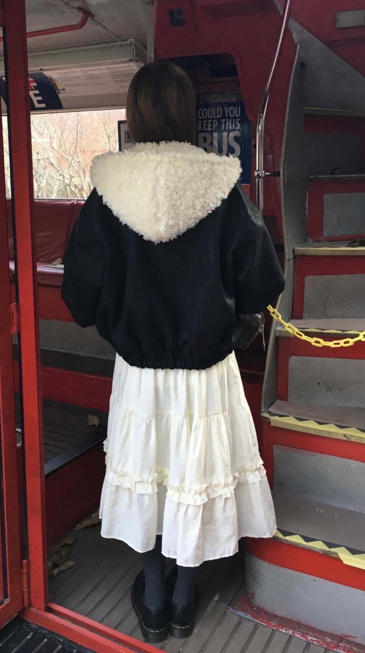 BS韓國毛絨連帽皮革夾克-連帽不可拆