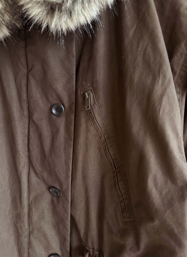 BS韓國摩卡羽絨Wellon連帽外套－毛領可拆