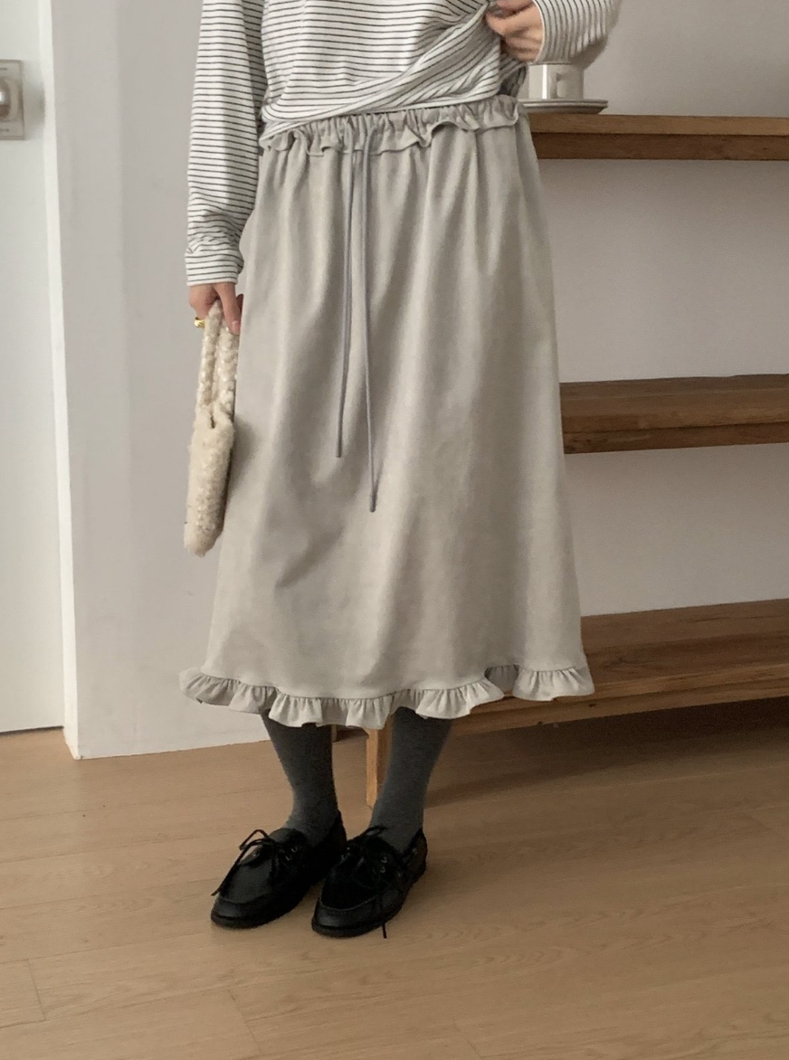 BS抽繩垂墜荷葉裙(兩色)