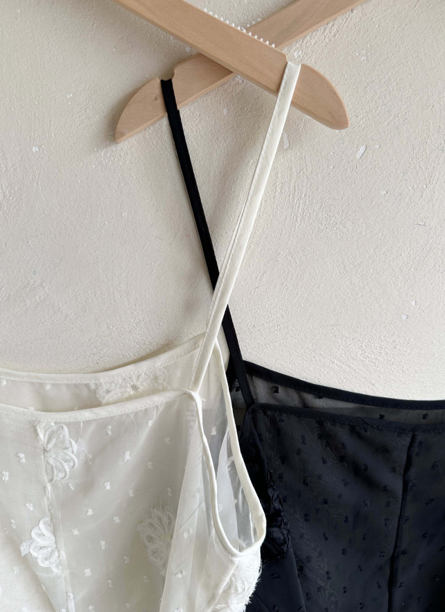 BS花卉透紗罩衫洋裝(兩色)