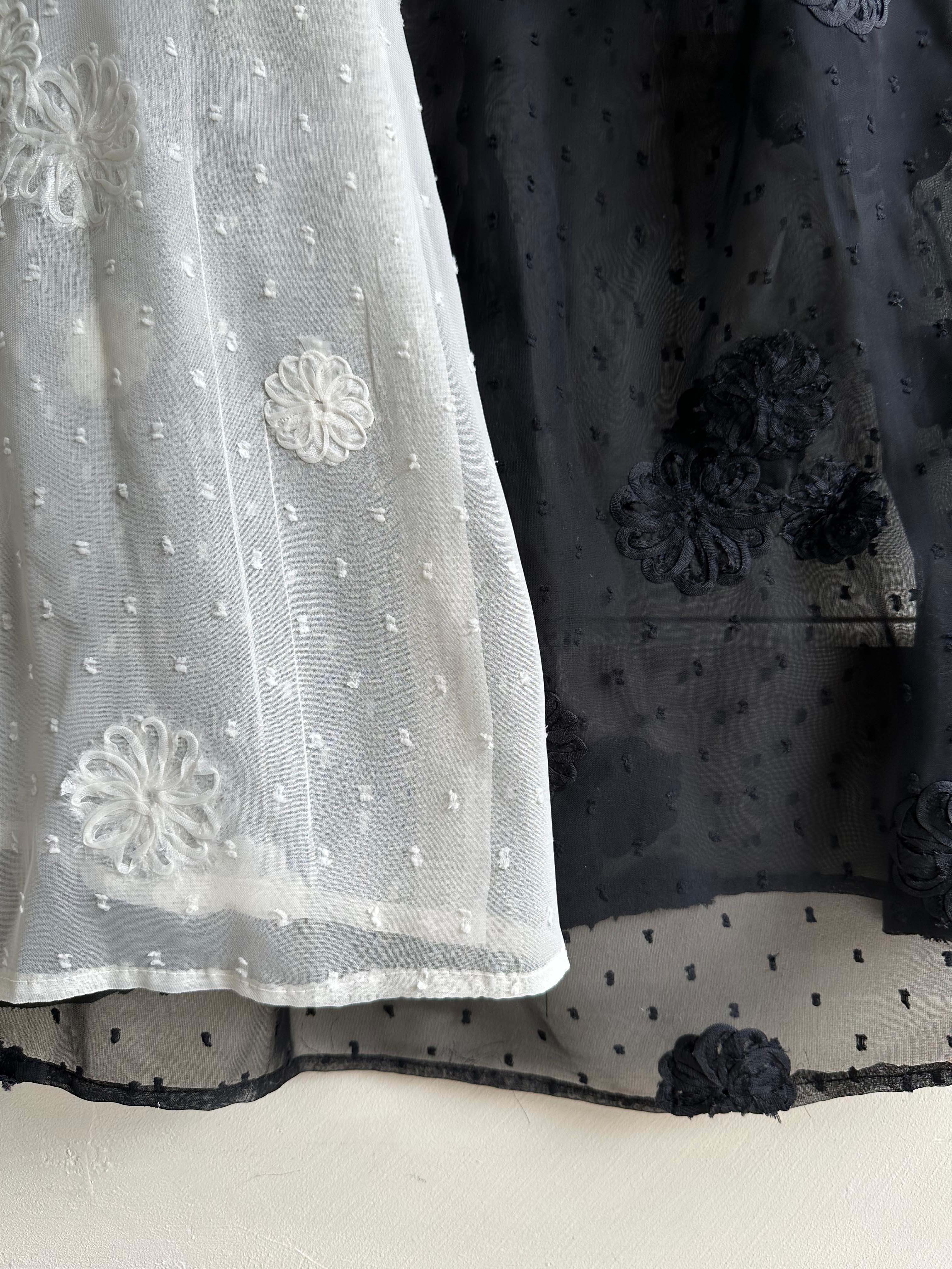 BS花卉透紗罩衫洋裝(兩色)