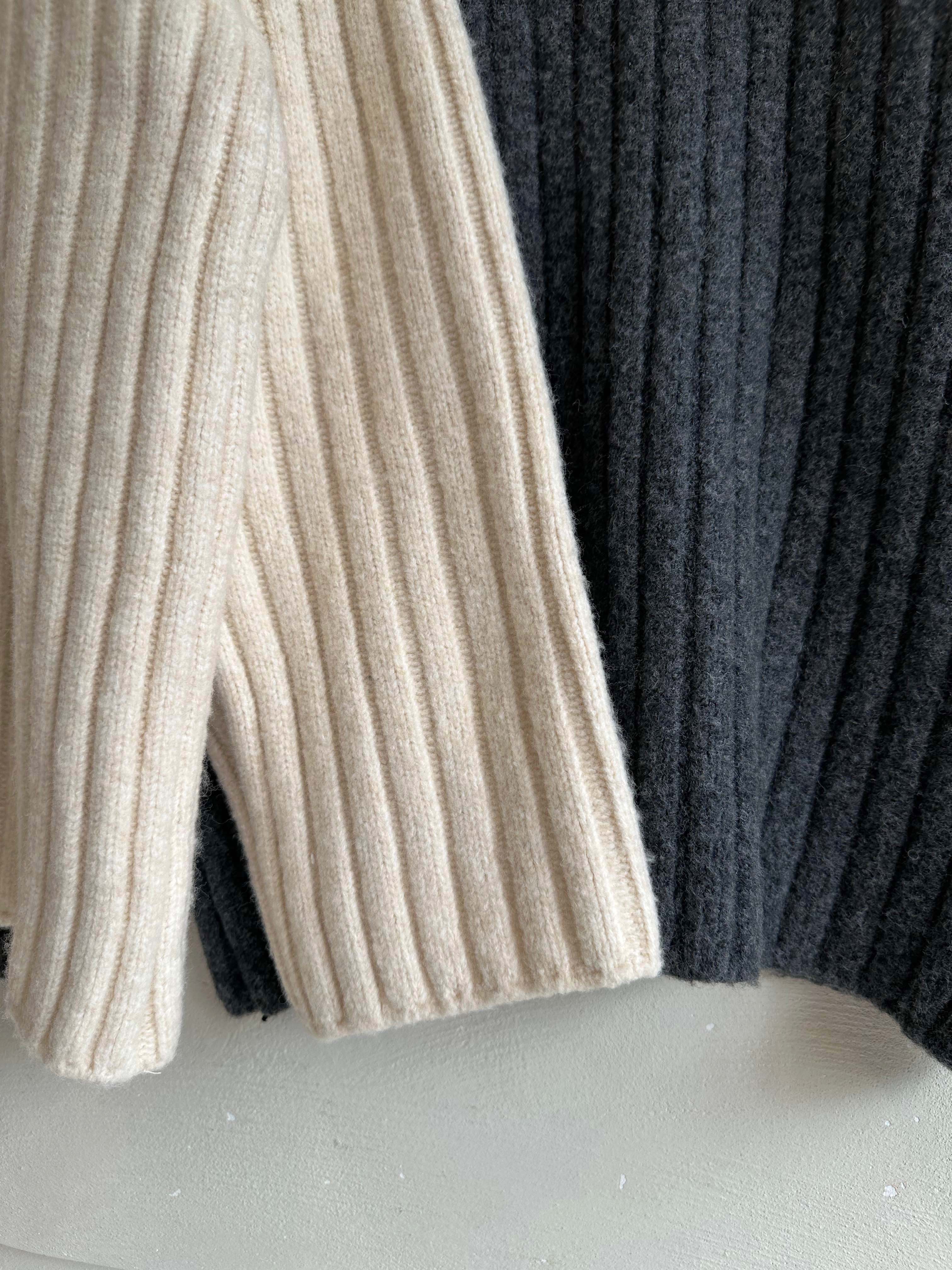 BS落肩直紋寬袖毛衣(兩色)