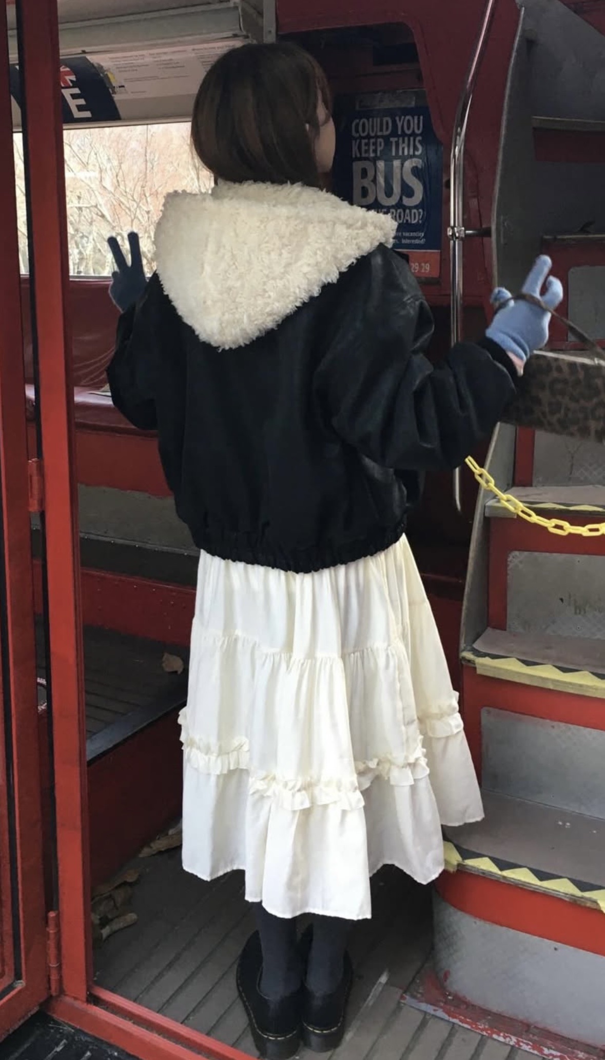 BS韓國毛絨連帽皮革夾克-連帽不可拆