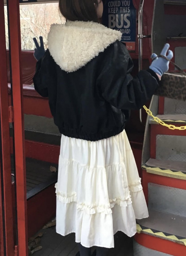 BS韓國毛絨連帽皮革夾克-連帽不可拆