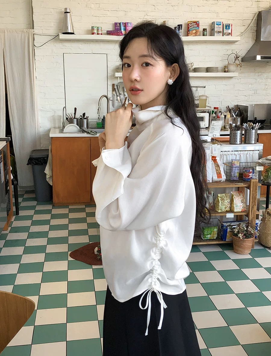 BS側抽繩柔感罩衫