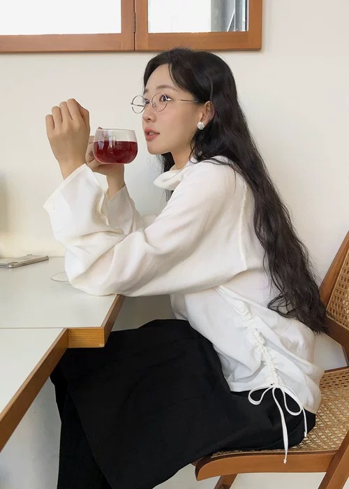 BS側抽繩柔感罩衫