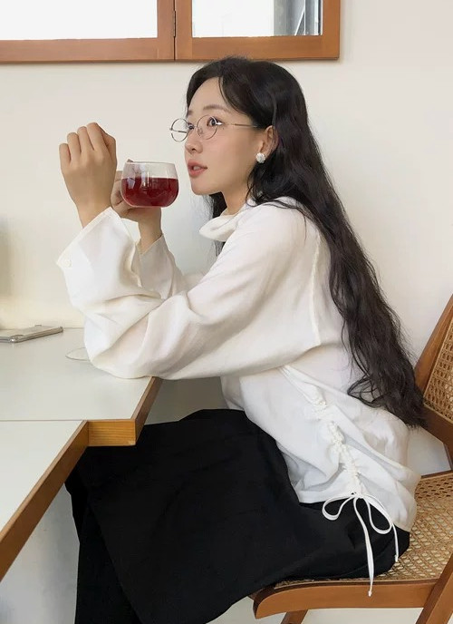 BS側抽繩柔感罩衫