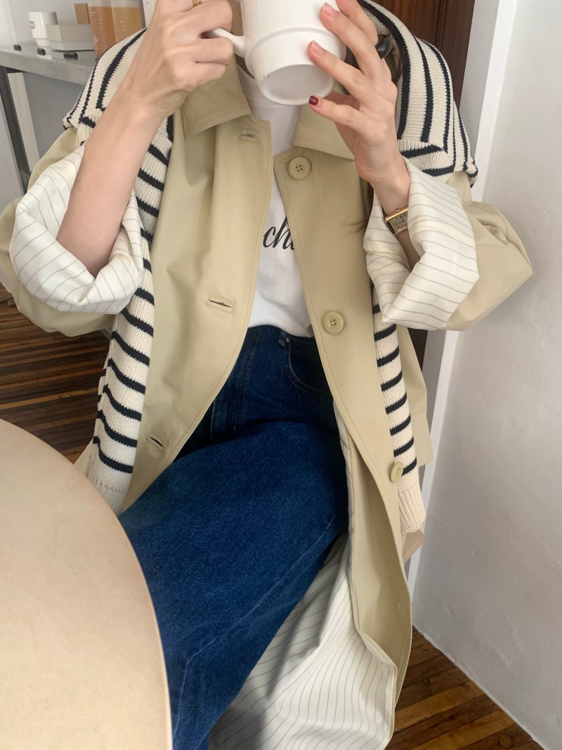 BS韓國春季俐落風衣(兩色)-限時團購