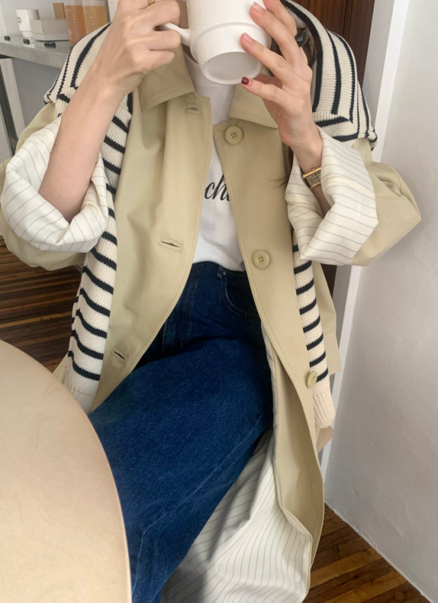 BS韓國春季俐落風衣(兩色)-限時團購