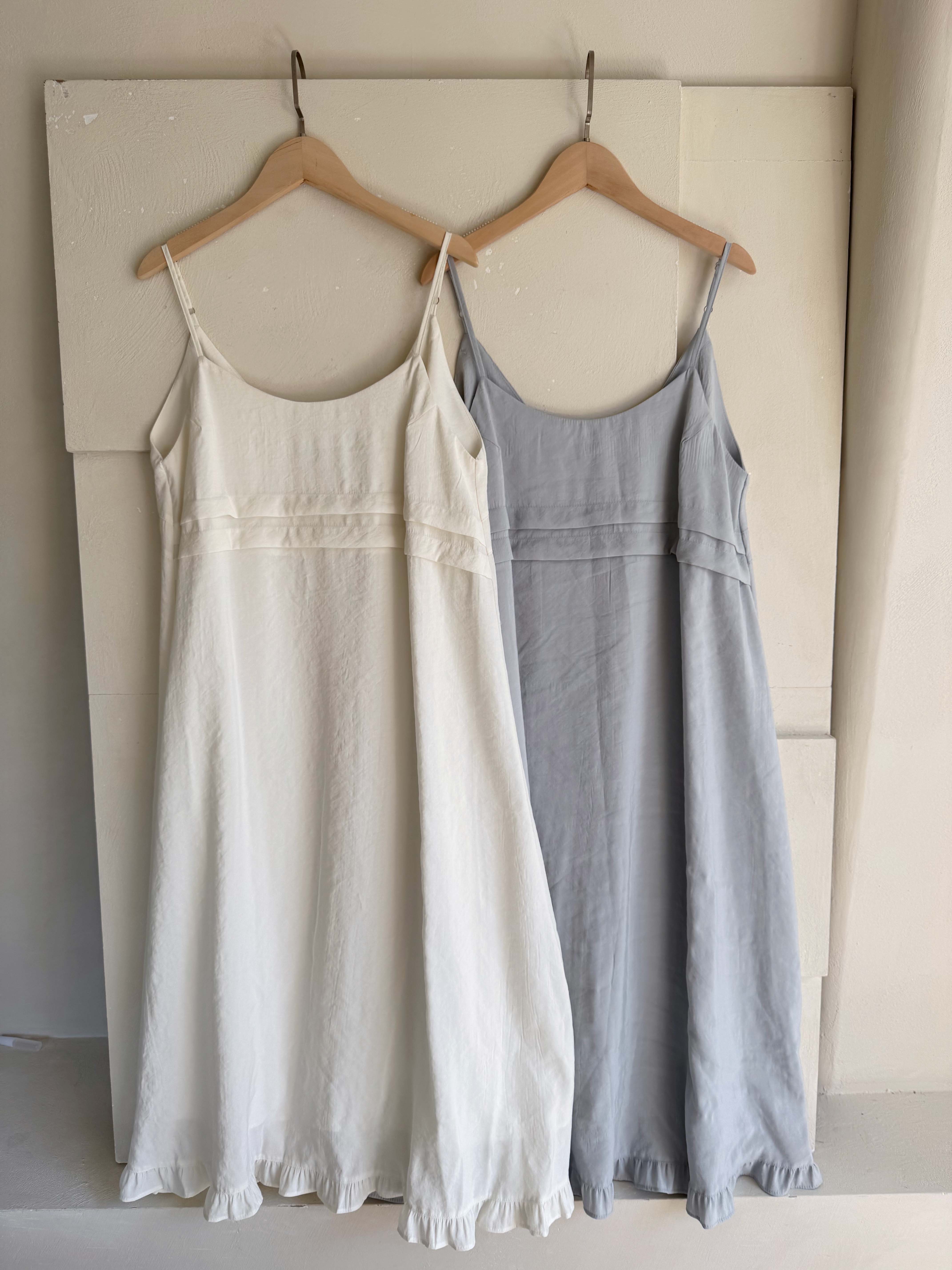 BS韓國荷葉兩穿細肩洋裝(兩色)