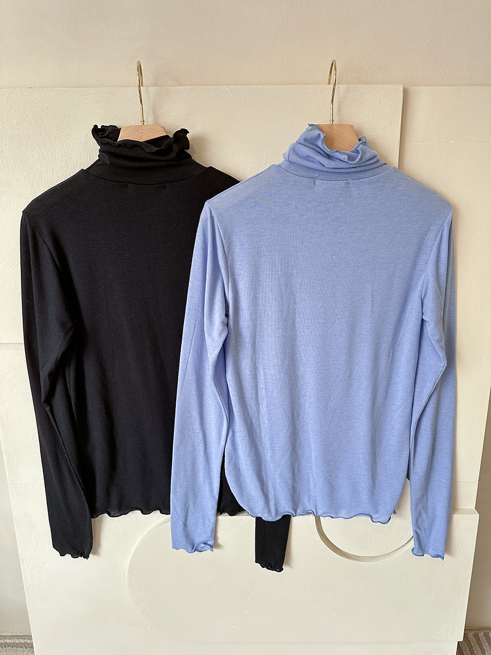 BS捲邊高領棉T(三色)