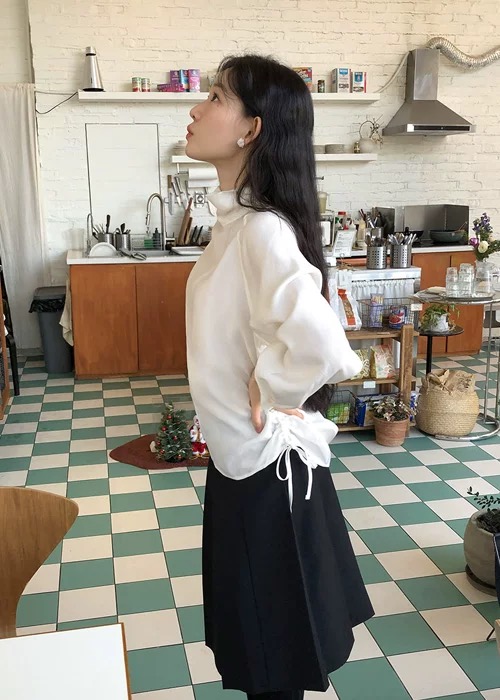 BS側抽繩柔感罩衫