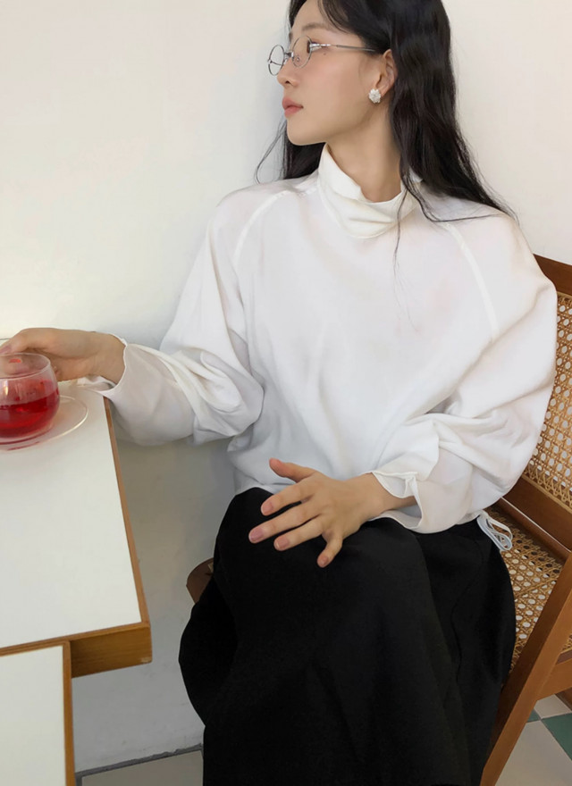 BS側抽繩柔感罩衫