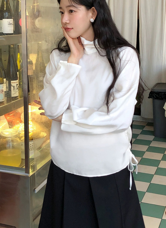 BS側抽繩柔感罩衫