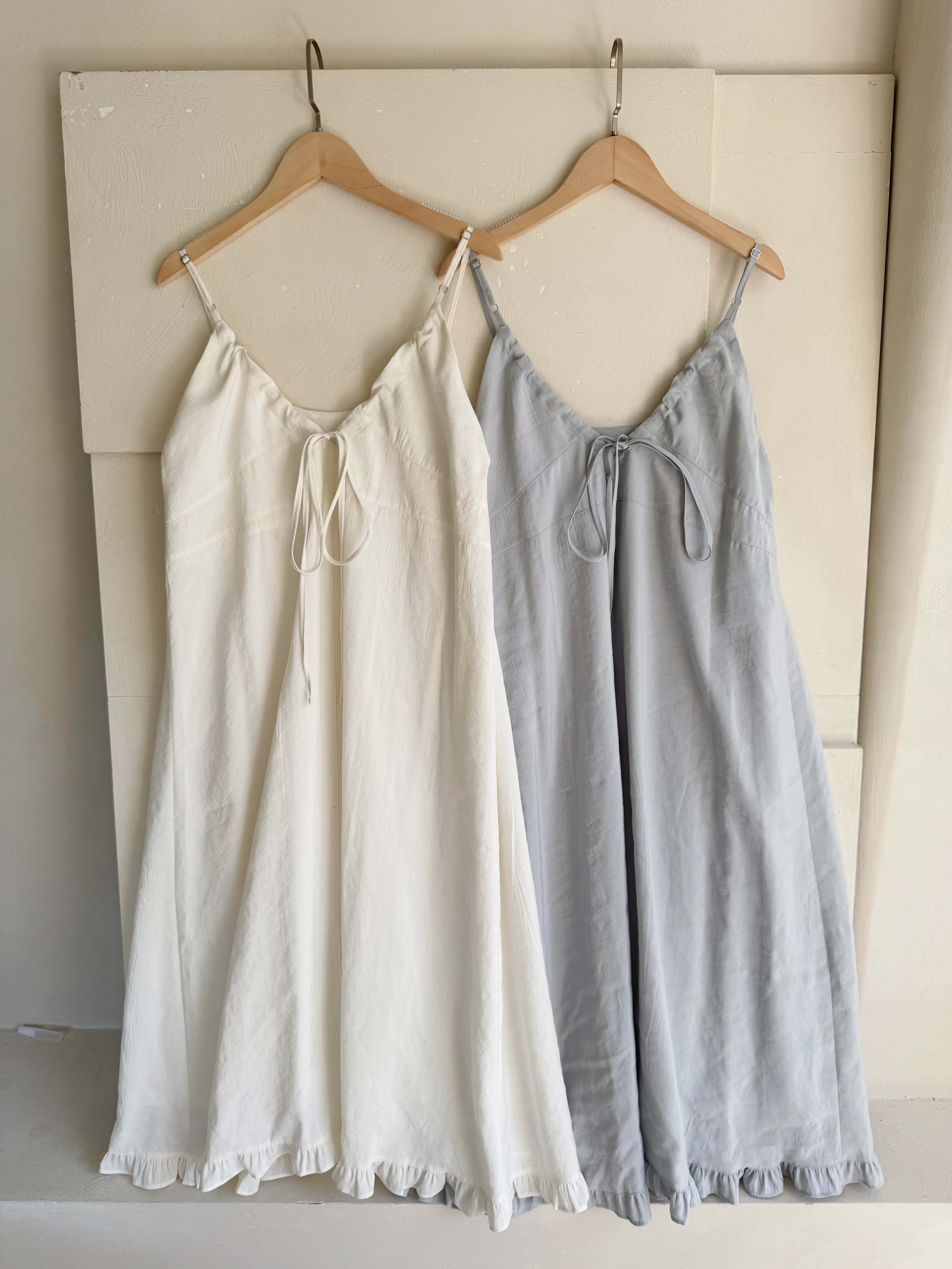 BS韓國荷葉兩穿細肩洋裝(兩色)