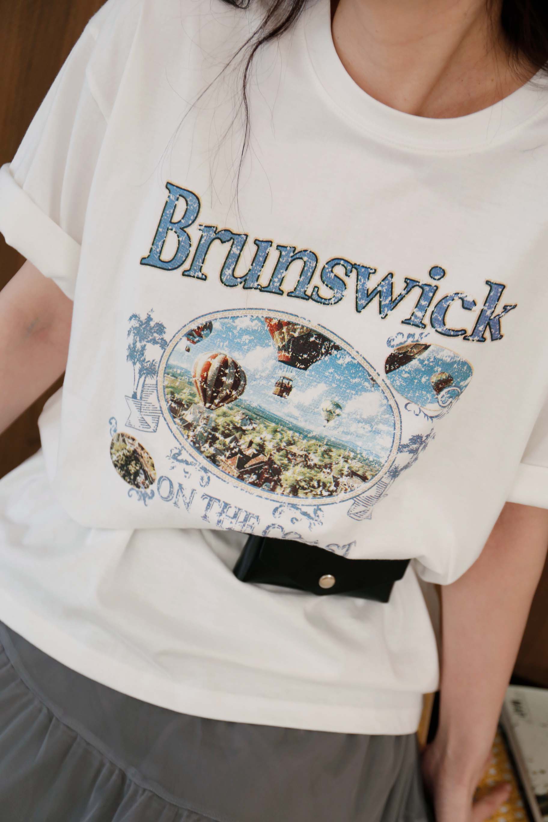 BS韓國復古印花寬版T(兩色)