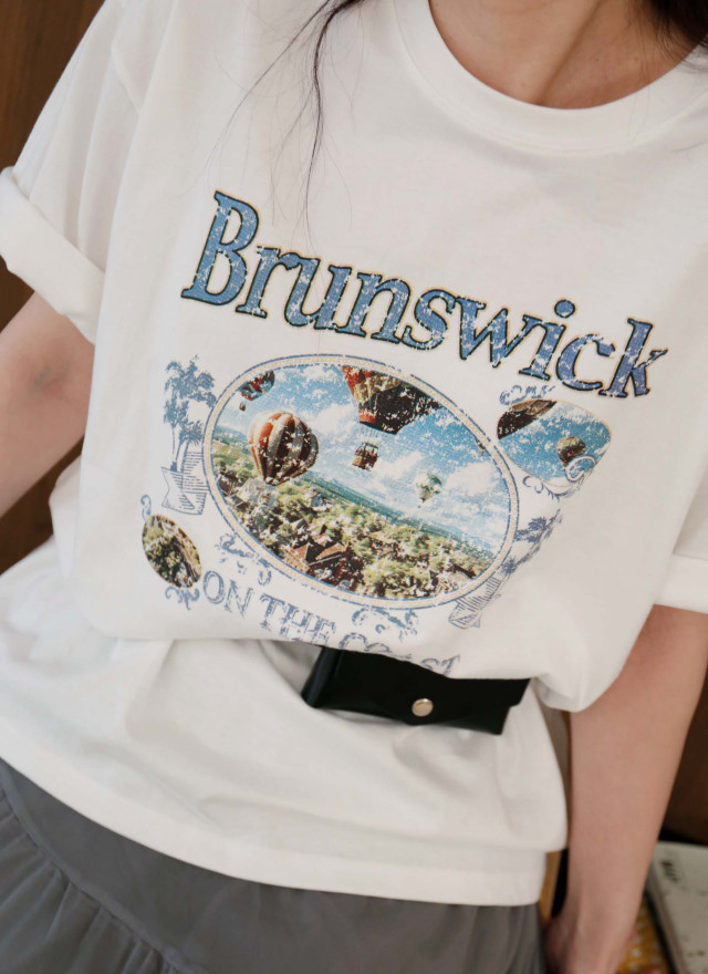 BS韓國復古印花寬版T(兩色)