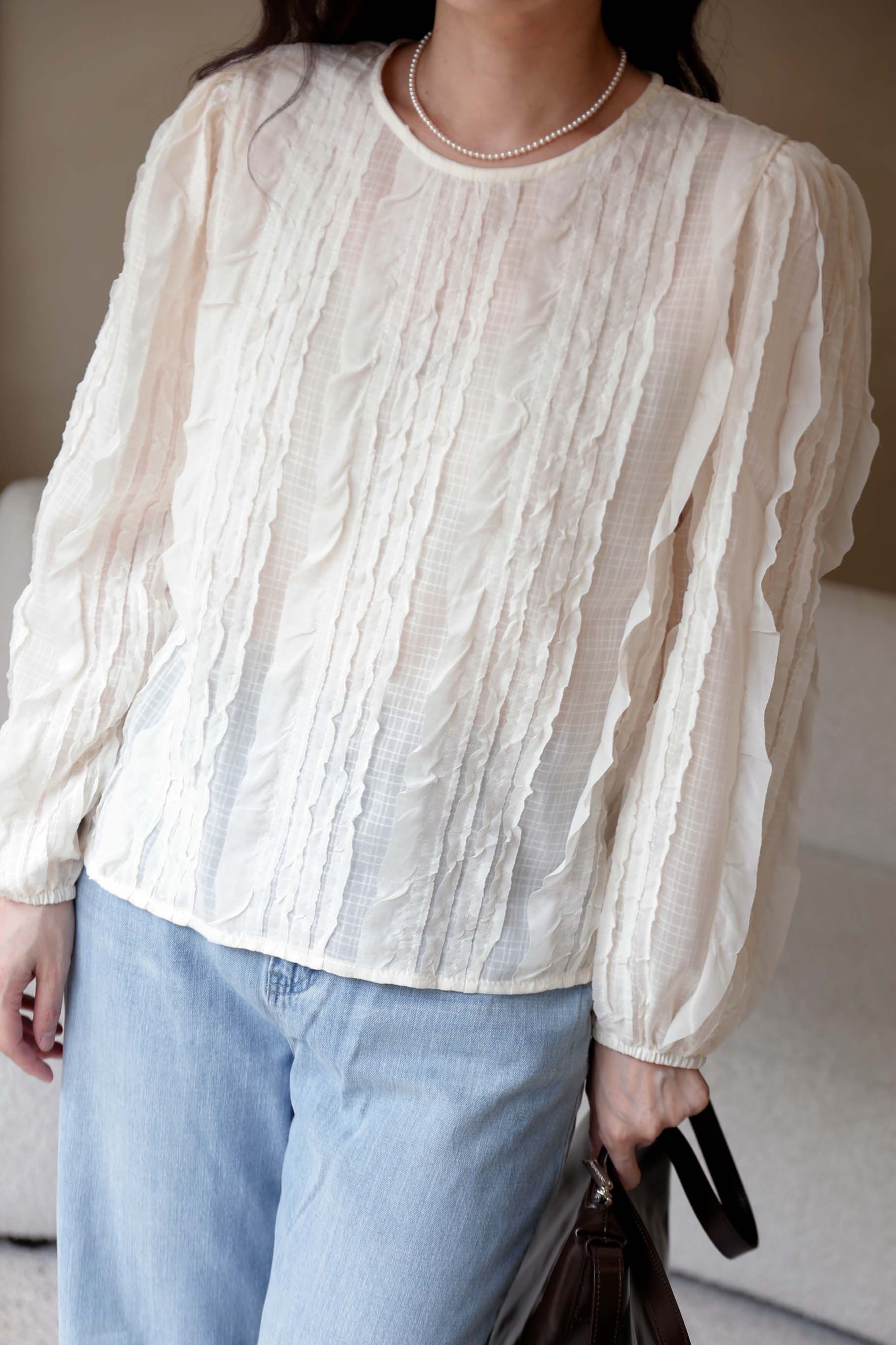 BS韓國曼柔微蓬袖上衣(兩色)