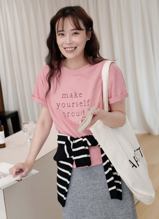 BS韓國刺繡立體字短T(三色)