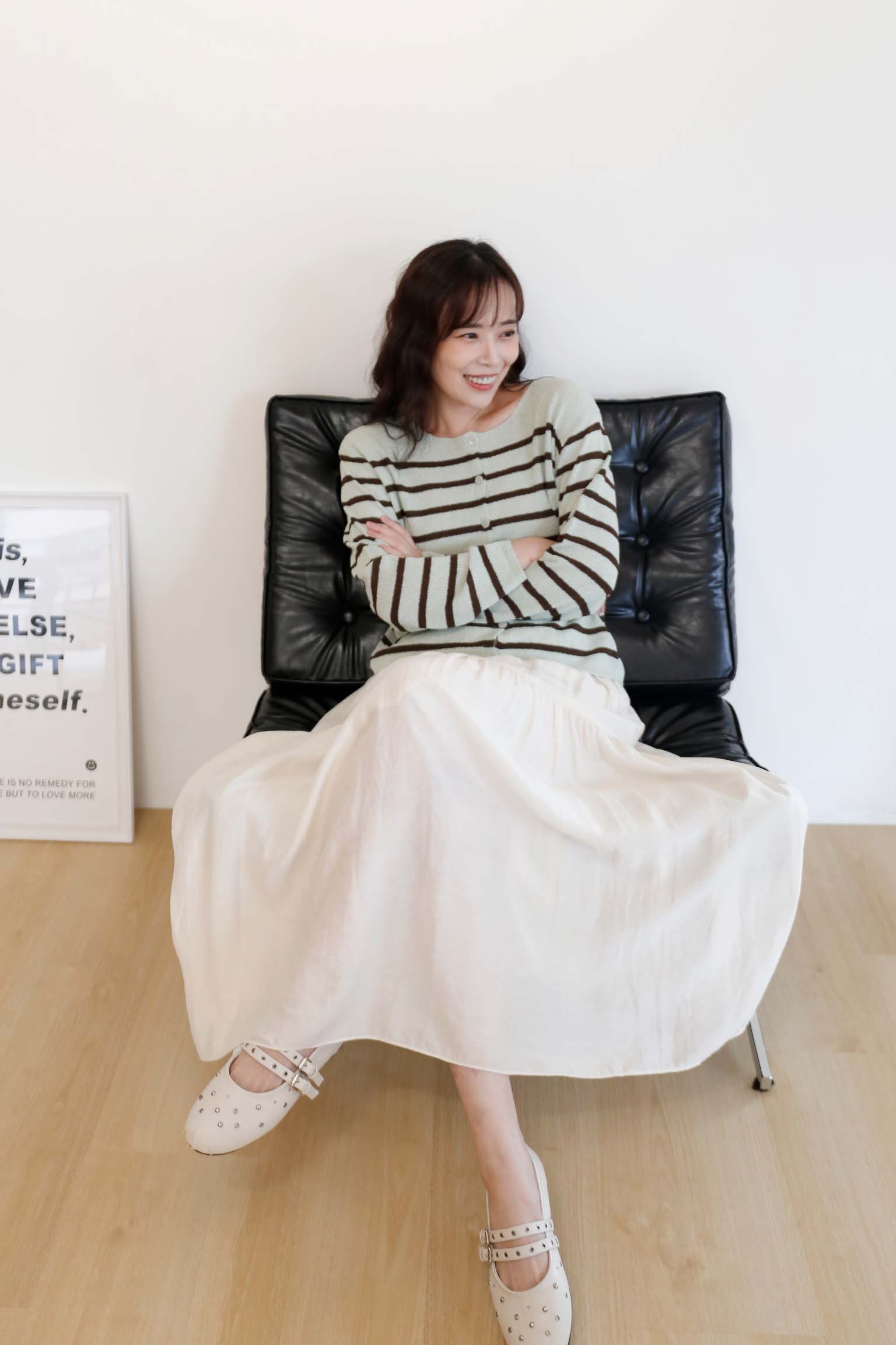 BS韓國條紋開襟針織衫-4色