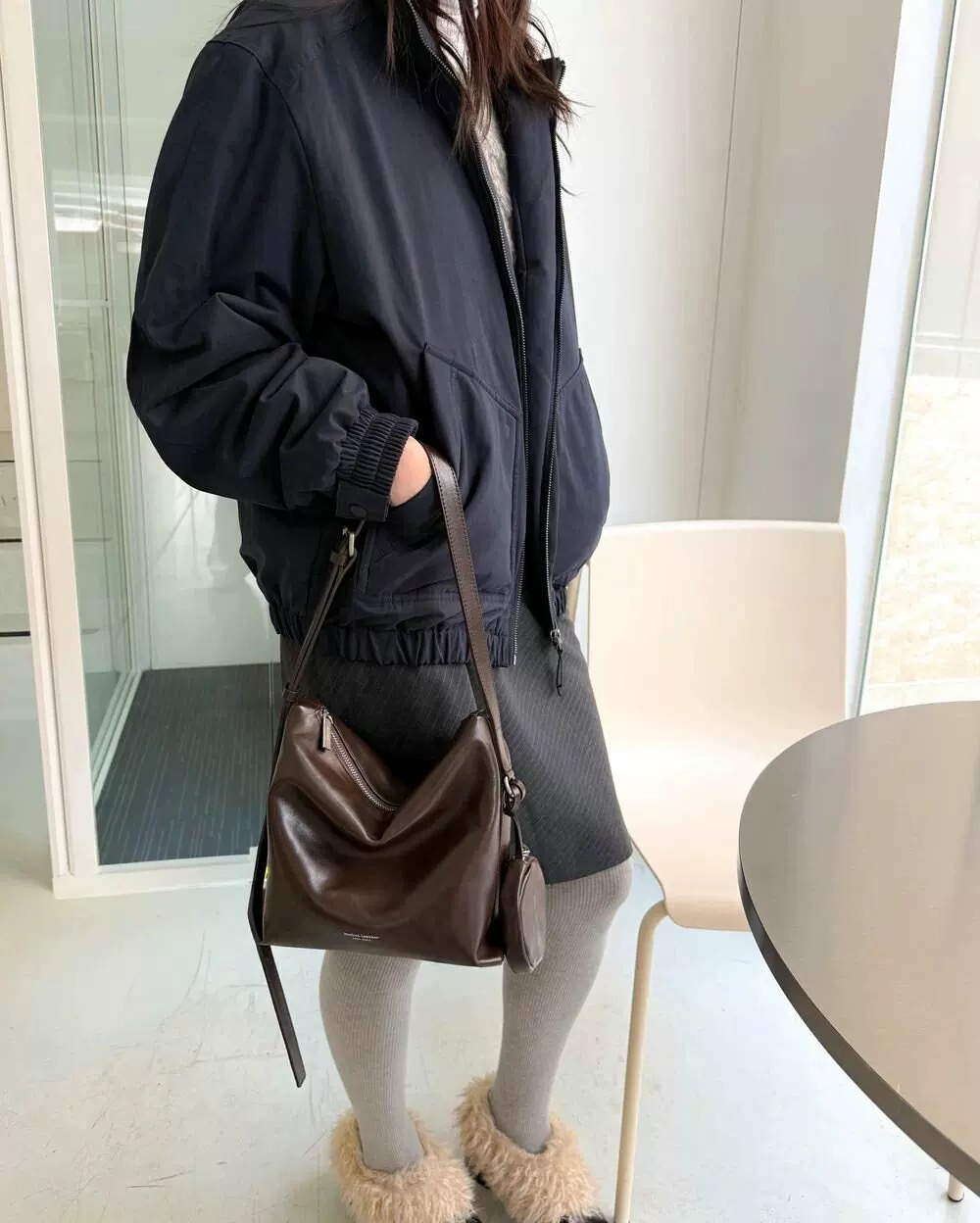 韓國設計師真皮拉鍊包-可斜背-限時團購