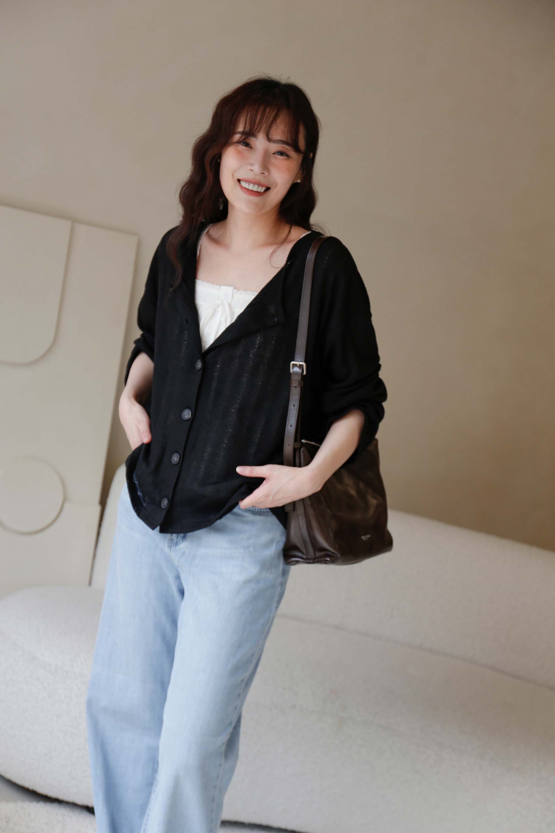 BS韓國薇洛織紋排扣上衣(兩色)