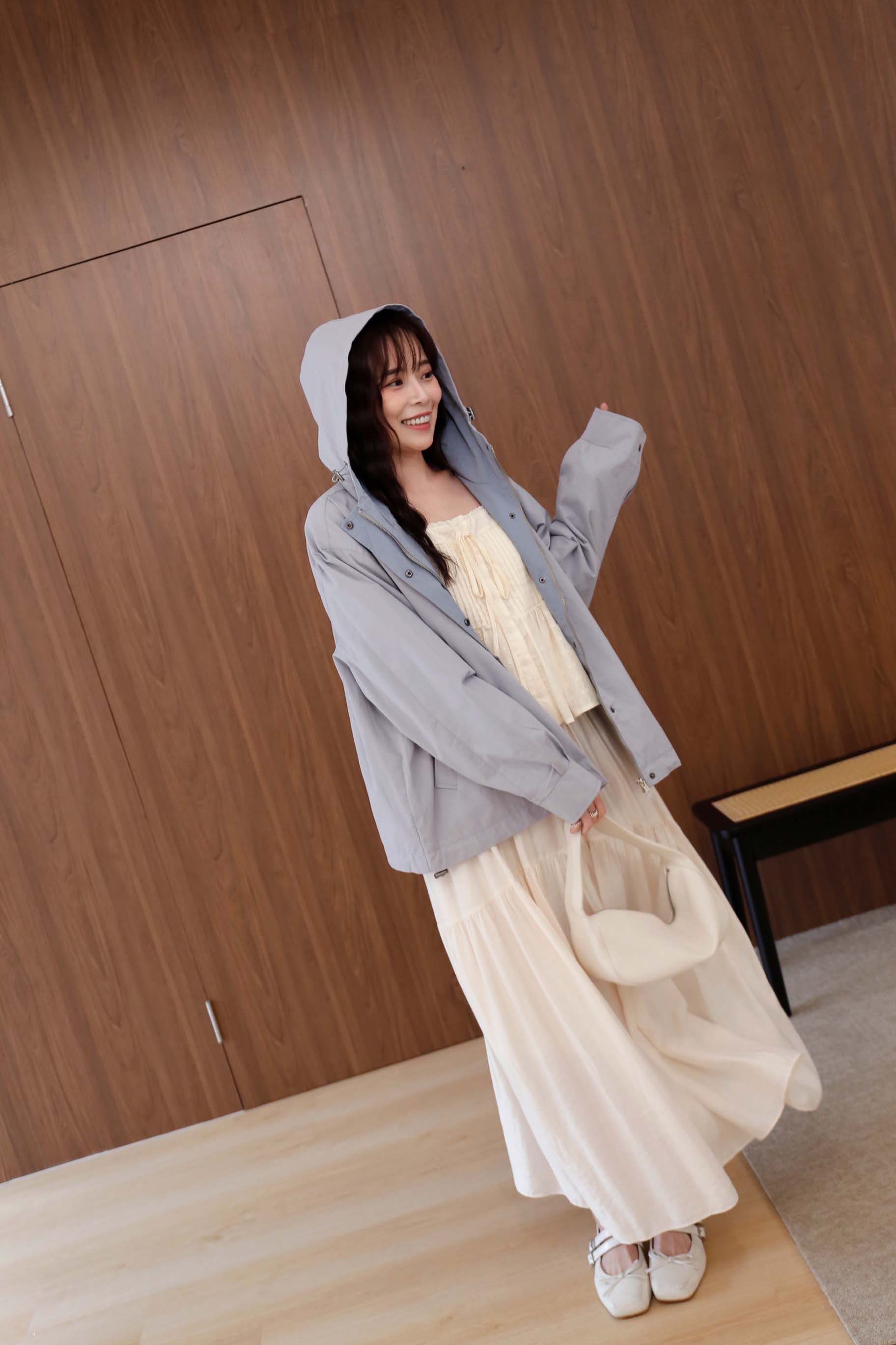 BS芙蕾垂墜斜拼裙(兩色)-訂製