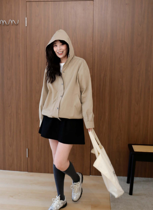 BS韓國連帽抽繩夾克(兩色)