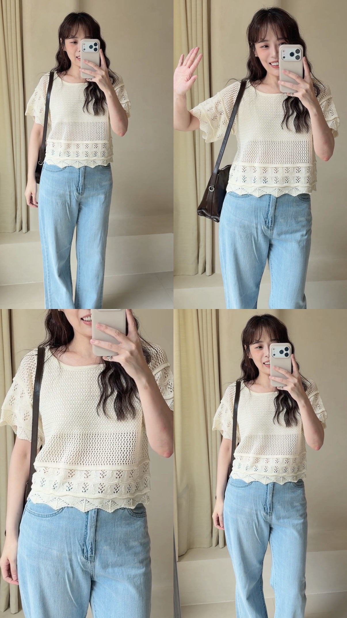 BS韓國艾妮鏤空織紋上衣(三色)