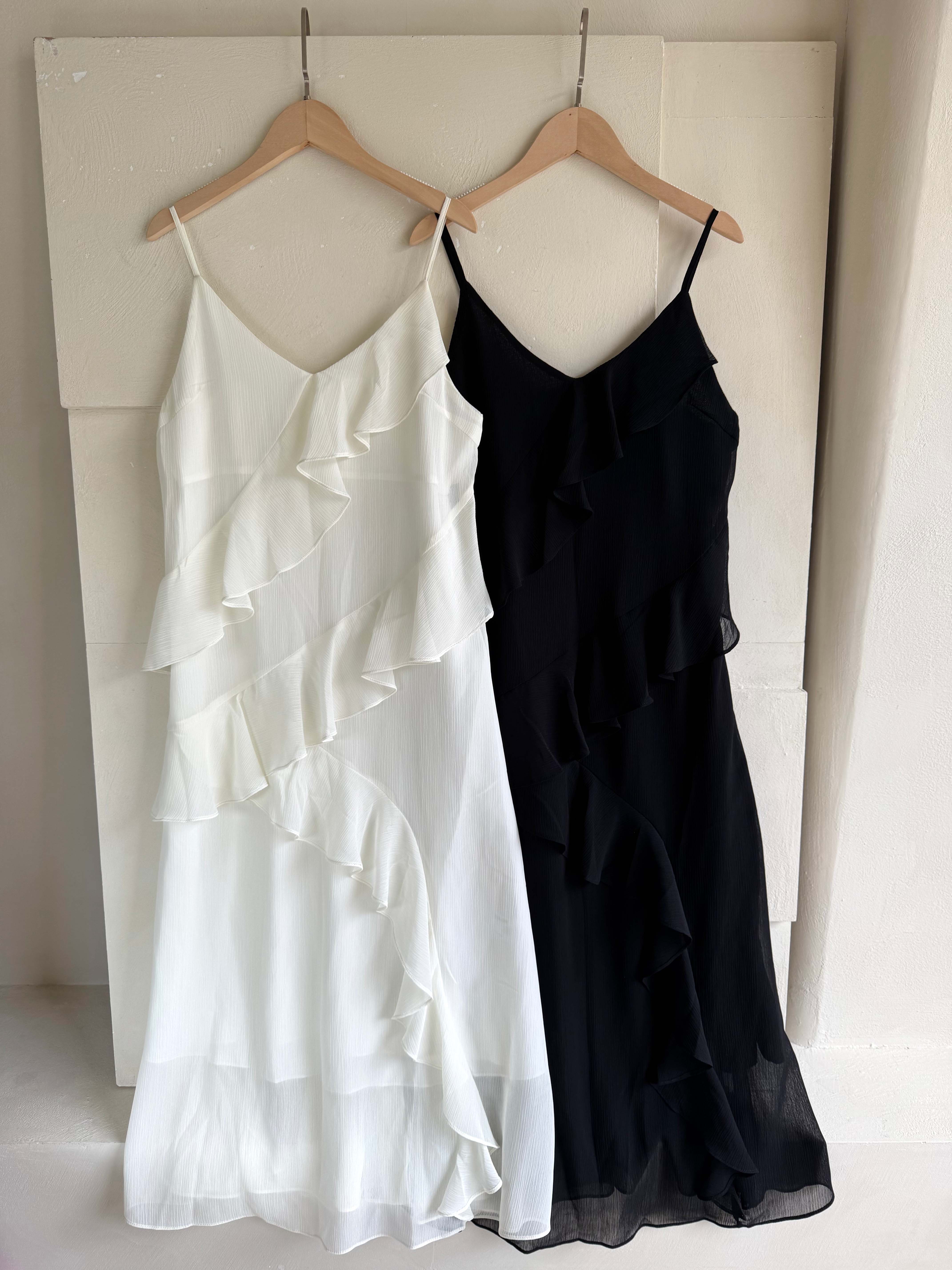 BS韓國荷葉細肩洋裝(兩色)