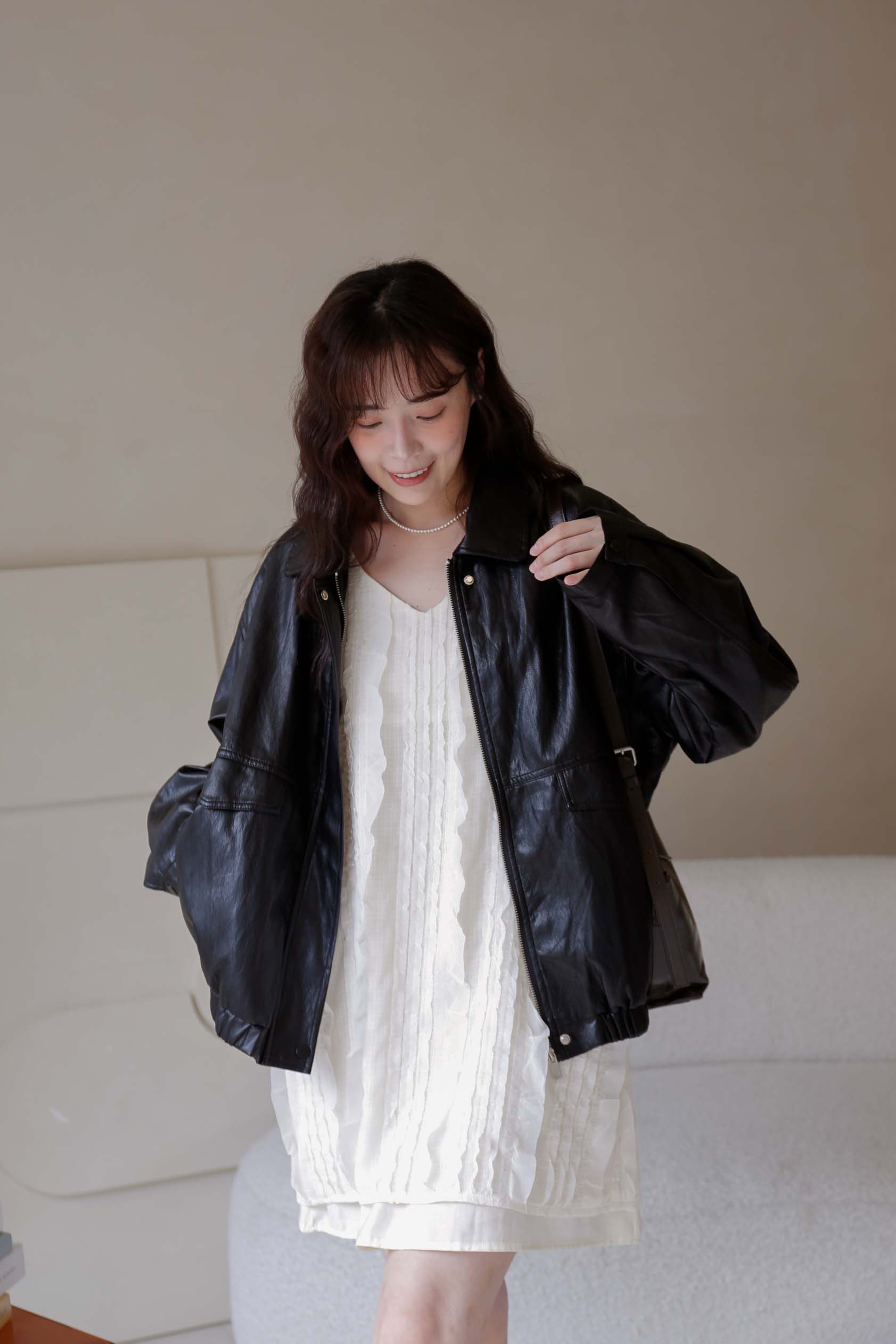 BS韓國諾亞率性皮革外套