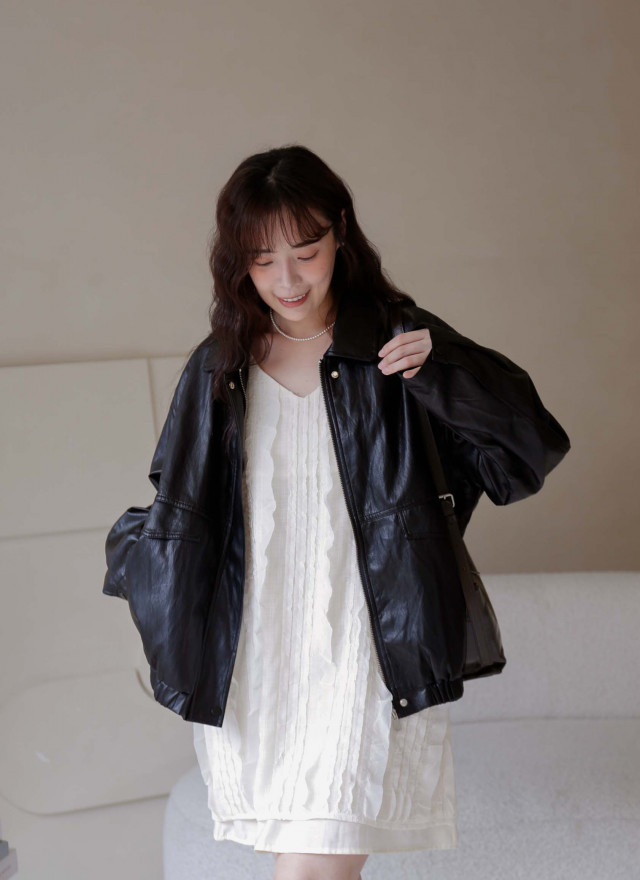 BS韓國諾亞率性皮革外套