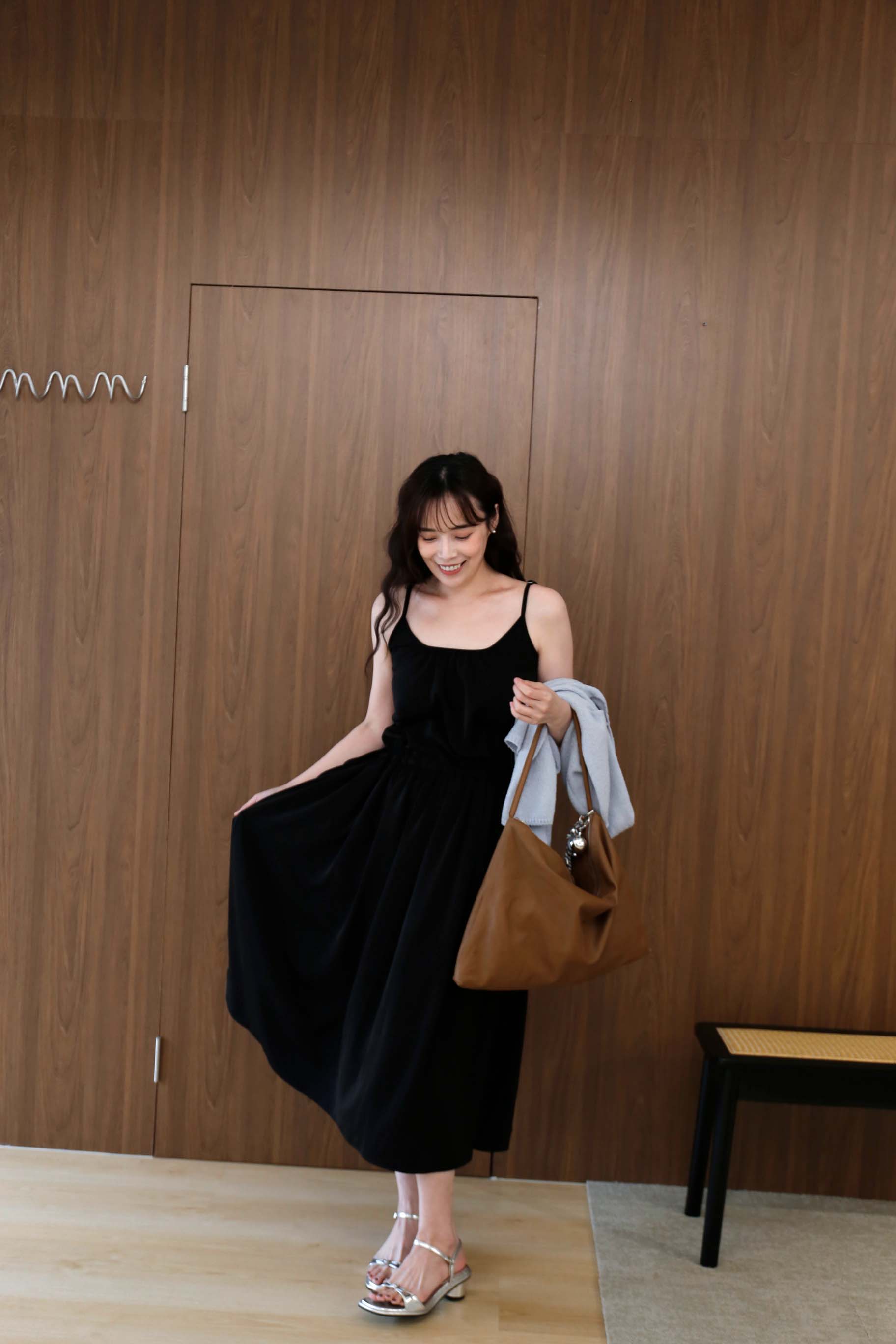 BS韓國高垂墜細肩抽繩洋裝(兩色)