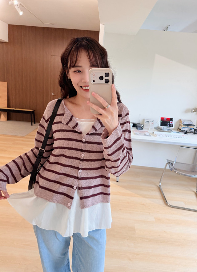 BS韓國蕾絲層擺細肩上衣