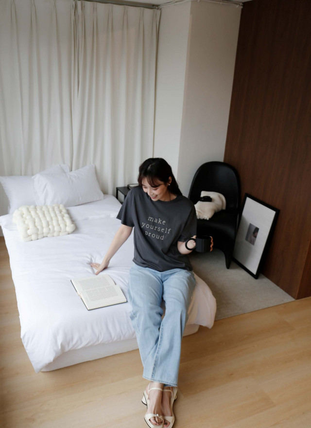 BS韓國刺繡立體字短T(三色)