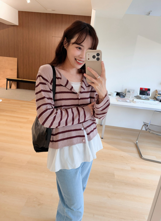 BS韓國蕾絲層擺細肩上衣