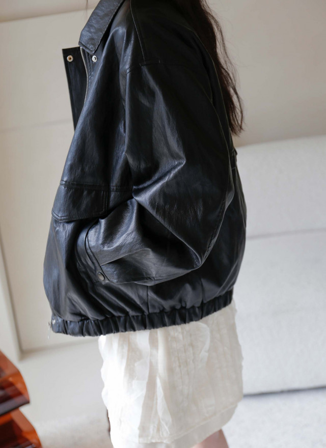 BS韓國諾亞率性皮革外套