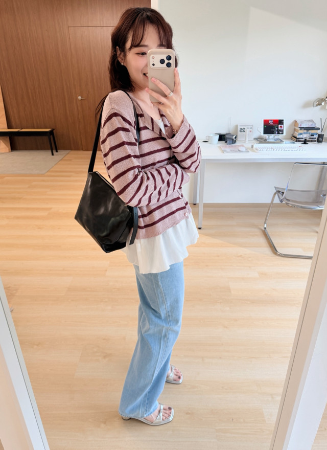 BS韓國蕾絲層擺細肩上衣