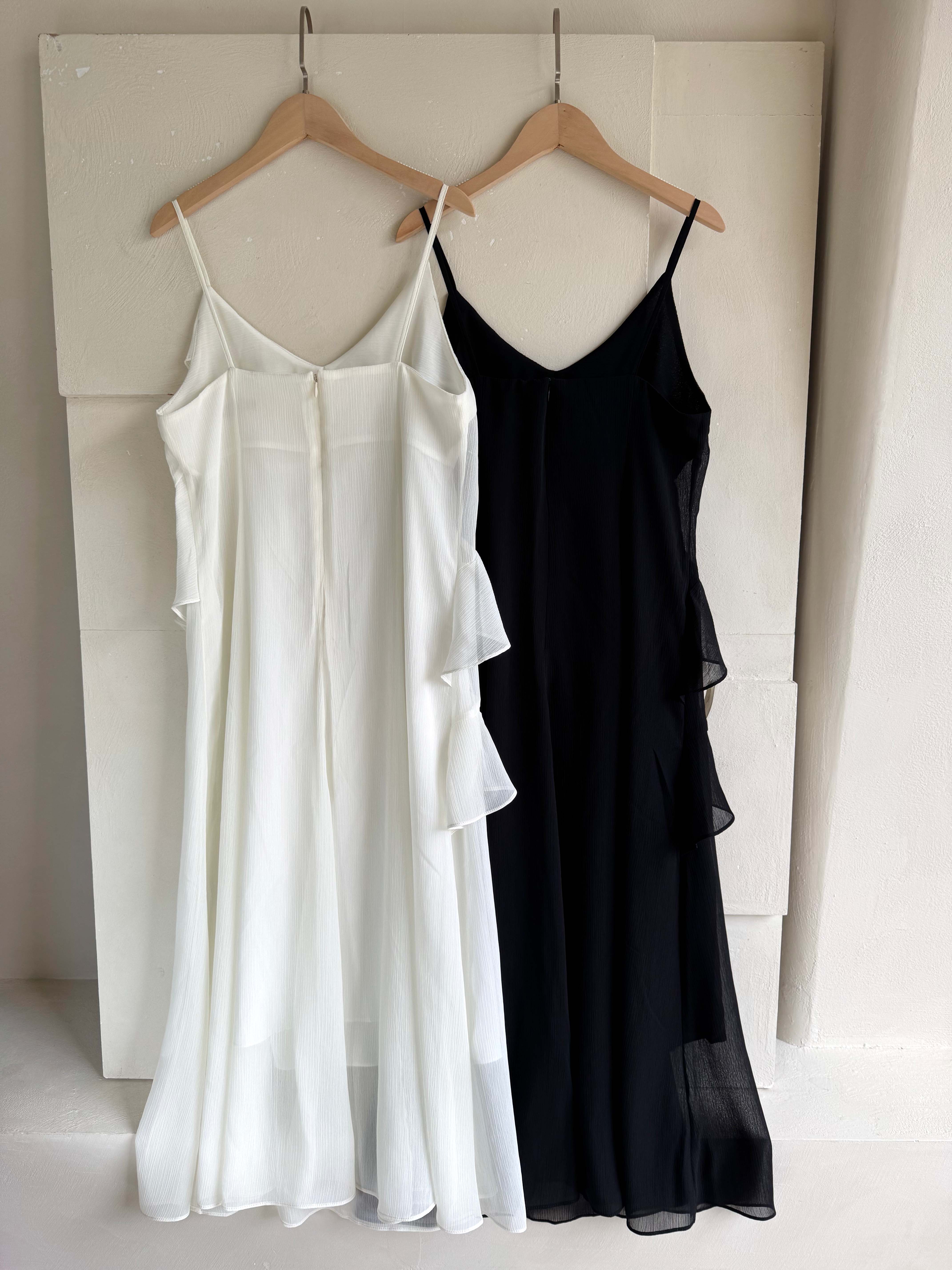 BS韓國荷葉細肩洋裝(兩色)