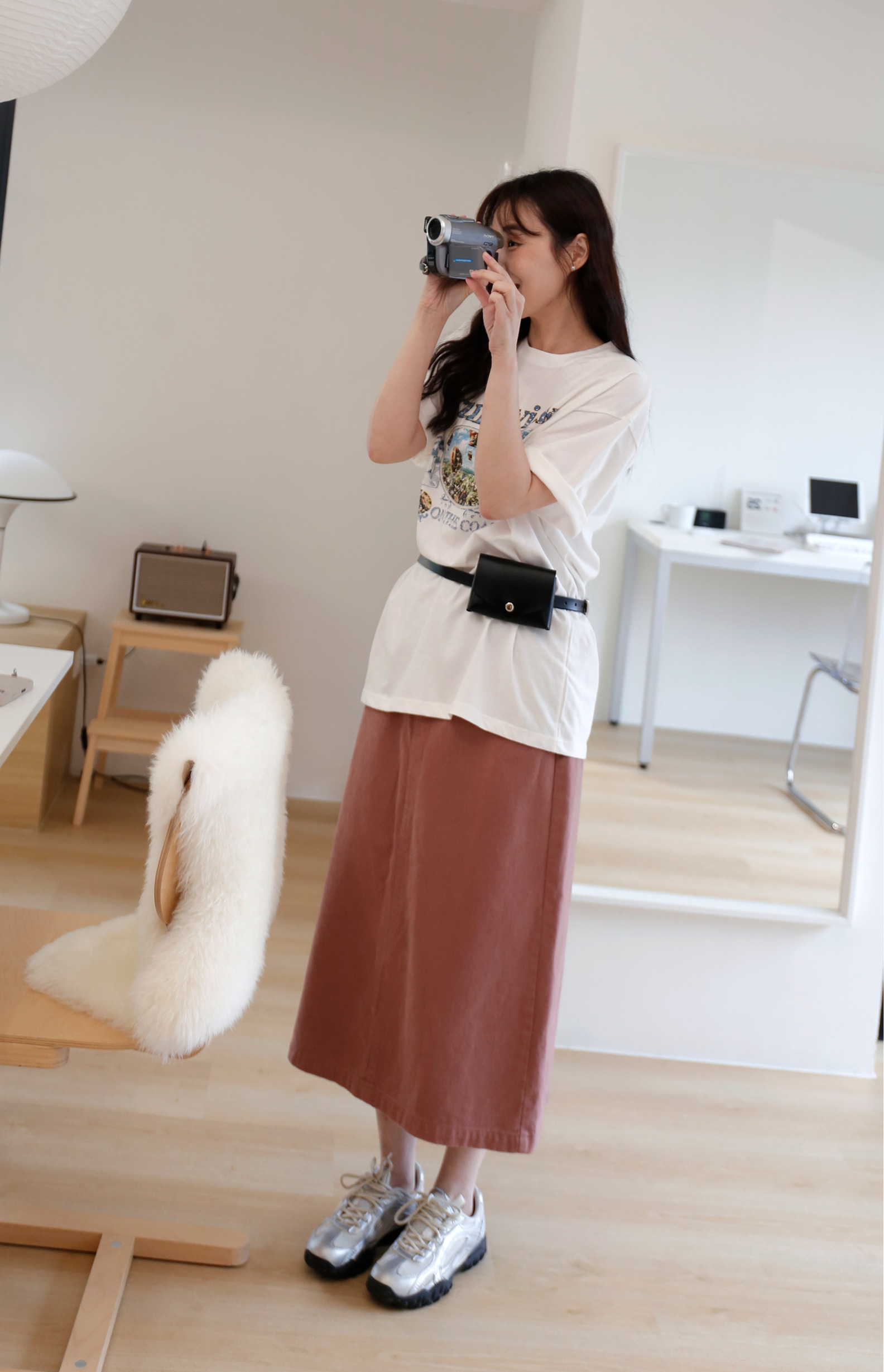 BS韓國復古印花寬版T(兩色)