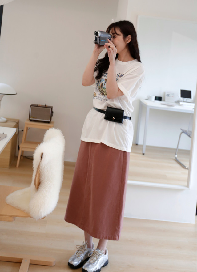 BS韓國復古印花寬版T(兩色)