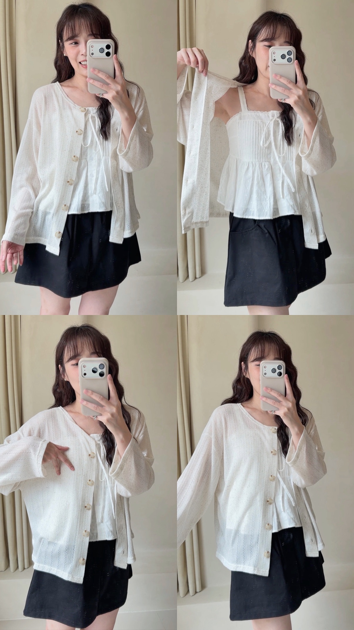 BS韓國薇洛織紋排扣上衣(兩色)