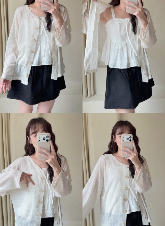 BS韓國薇洛織紋排扣上衣(兩色)