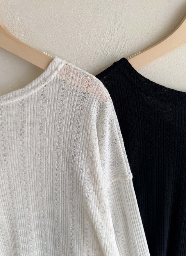 BS韓國薇洛織紋排扣上衣(兩色)