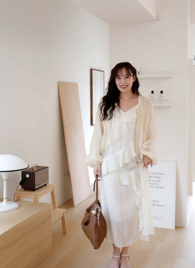 BS韓國荷葉細肩洋裝(兩色)