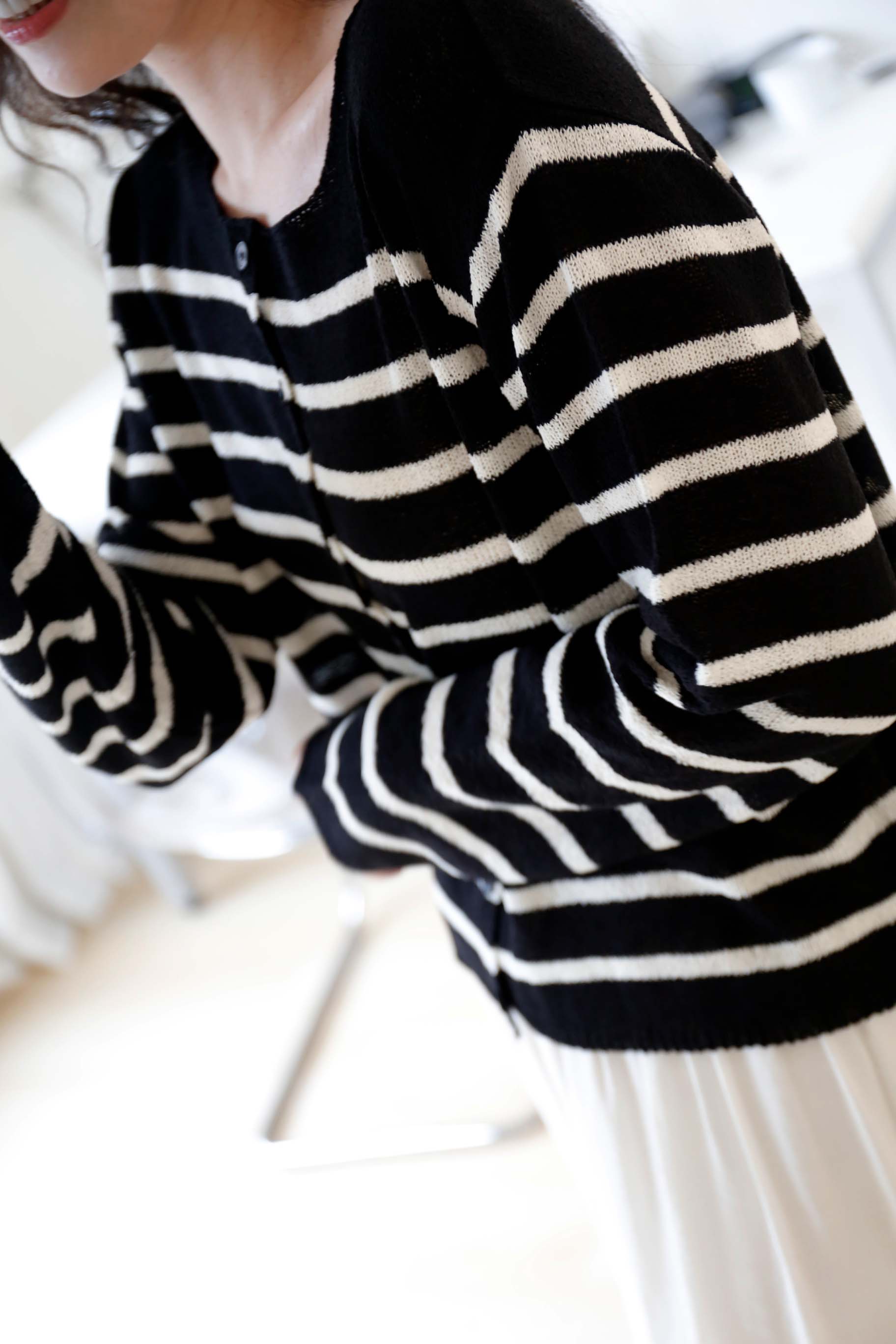 BS韓國條紋開襟針織衫-4色