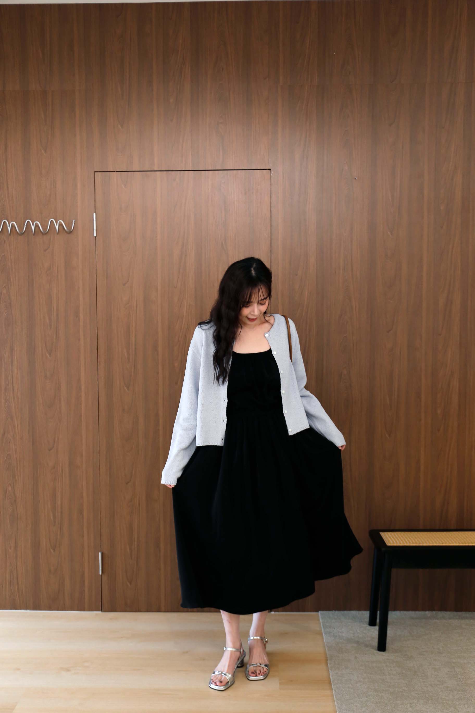 BS韓國高垂墜細肩抽繩洋裝(兩色)